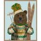 Bear in Christmas Sweater by Fab Funky 23-in. W x 28-in. H. Canvas Wall Art Print Framed